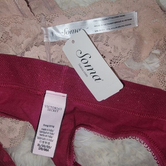 Victoria's Secret & Soma bundle of 4 panties G-string hipster large/Xl - Picture 11 of 11